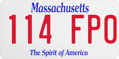 MA license plate 114FP0