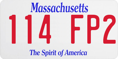 MA license plate 114FP2