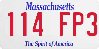 MA license plate 114FP3