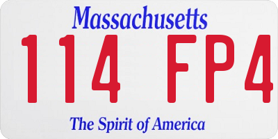MA license plate 114FP4