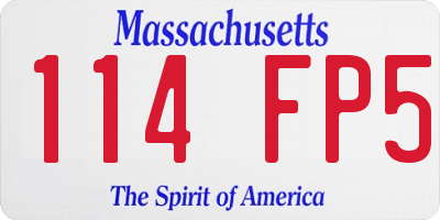 MA license plate 114FP5