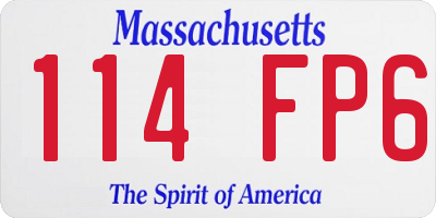 MA license plate 114FP6