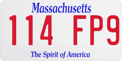 MA license plate 114FP9