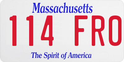 MA license plate 114FR0