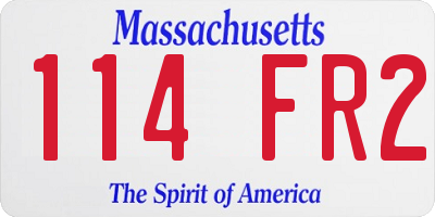 MA license plate 114FR2