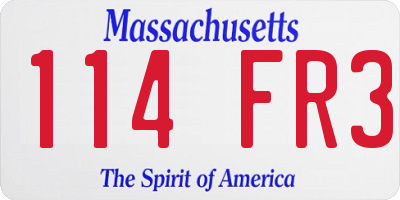 MA license plate 114FR3