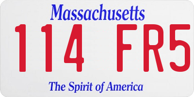 MA license plate 114FR5