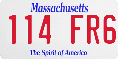 MA license plate 114FR6