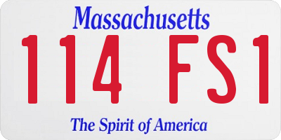 MA license plate 114FS1