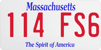 MA license plate 114FS6