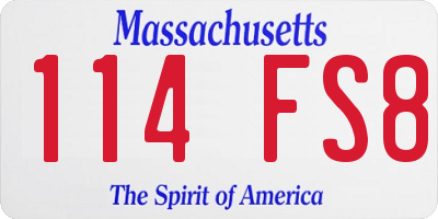 MA license plate 114FS8