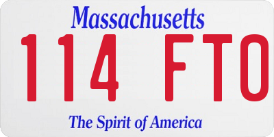 MA license plate 114FT0