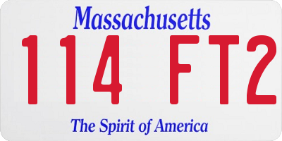 MA license plate 114FT2