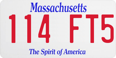 MA license plate 114FT5