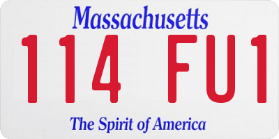 MA license plate 114FU1