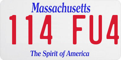 MA license plate 114FU4
