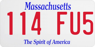 MA license plate 114FU5