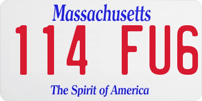 MA license plate 114FU6