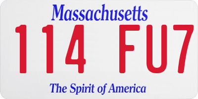 MA license plate 114FU7
