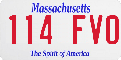 MA license plate 114FV0