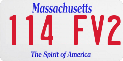 MA license plate 114FV2