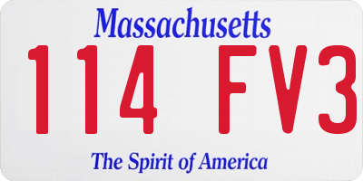 MA license plate 114FV3
