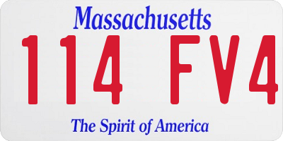 MA license plate 114FV4
