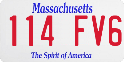 MA license plate 114FV6