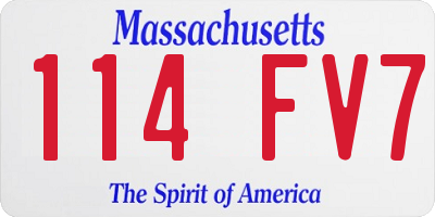 MA license plate 114FV7