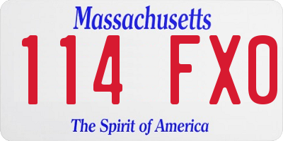 MA license plate 114FX0