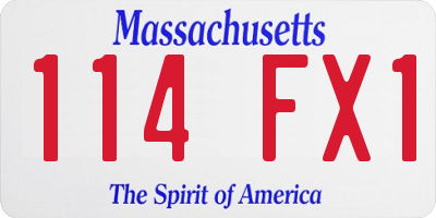 MA license plate 114FX1