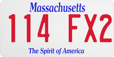 MA license plate 114FX2