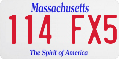 MA license plate 114FX5