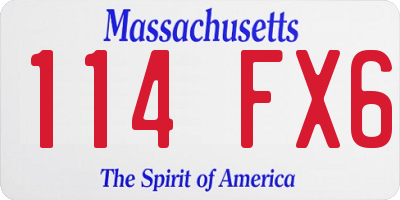 MA license plate 114FX6