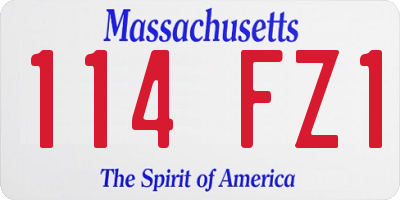 MA license plate 114FZ1