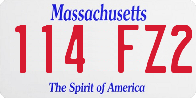 MA license plate 114FZ2