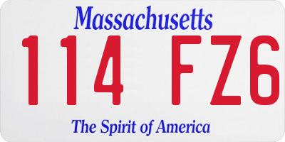 MA license plate 114FZ6