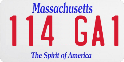 MA license plate 114GA1