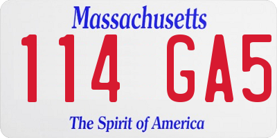 MA license plate 114GA5