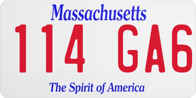 MA license plate 114GA6
