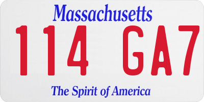 MA license plate 114GA7