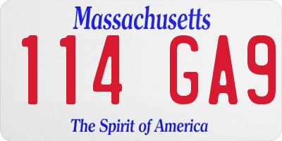 MA license plate 114GA9