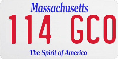 MA license plate 114GC0