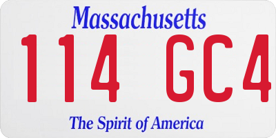 MA license plate 114GC4