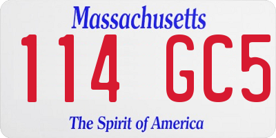 MA license plate 114GC5