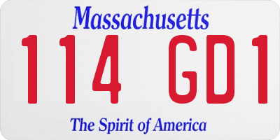 MA license plate 114GD1