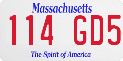 MA license plate 114GD5