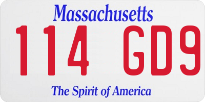 MA license plate 114GD9