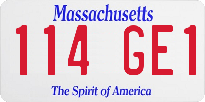 MA license plate 114GE1