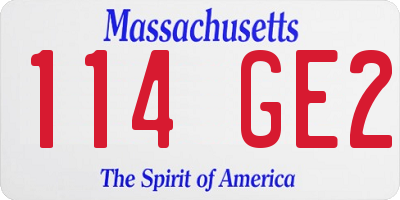 MA license plate 114GE2